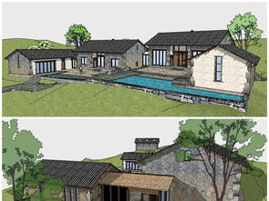 精品中式仿古風(fēng)格別墅庭院客棧建筑su模型設(shè)計素材 建筑模型模型大全 19148349